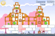 Angry Birds Seasons Hogs and Kisses уровень 14