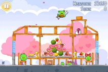 Angry Birds Seasons Hogs and Kisses уровень 2