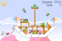 Angry Birds Seasons Hogs and Kisses уровень 7