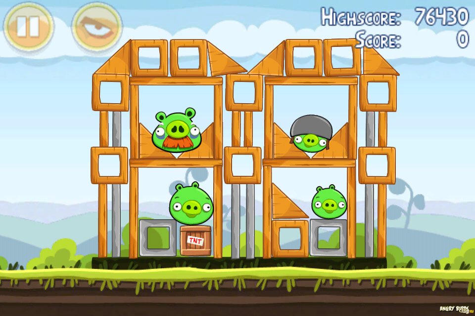 Angry Birds Mighty Hoax уровень 4-13.